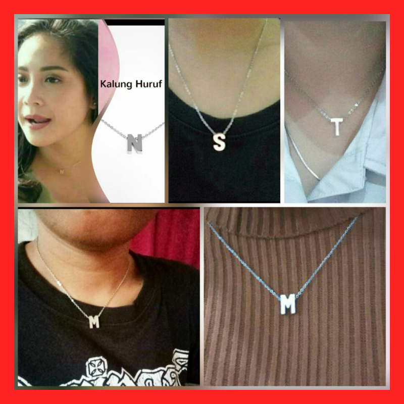 Kalung huruf Nagita Gold Silver Titanium  Beli 1 Tidak 